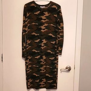 Bodycon, below knee jersey knit dress